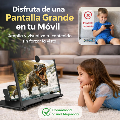 Amplificador de Pantalla + ZOOM para Móvil | Efecto Cine HD | Ligero y Portátil