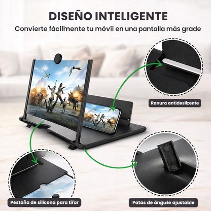 Amplificador de Pantalla + ZOOM para Móvil | Efecto Cine HD | Ligero y Portátil